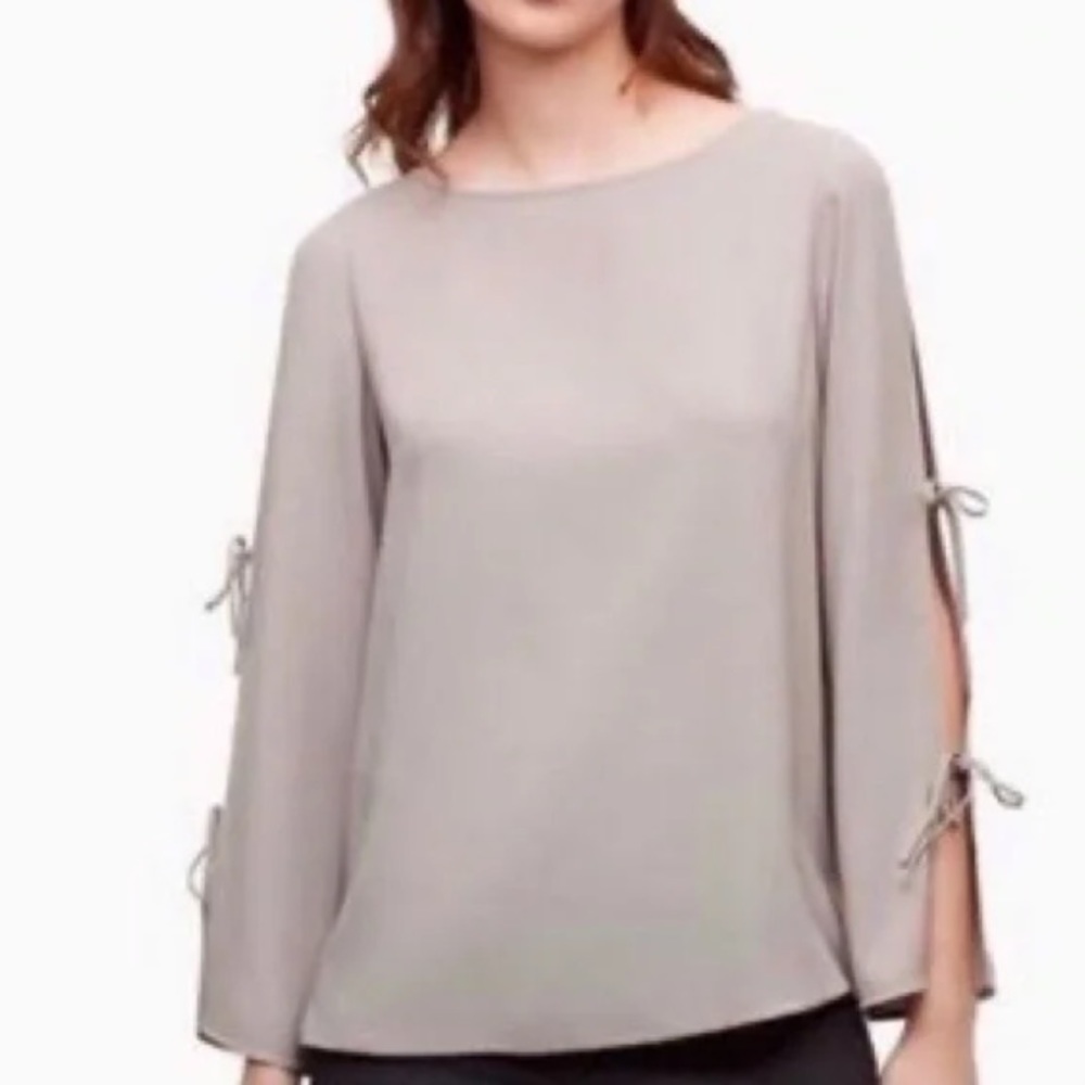 Aritzia Wilfred Pozzi drapey Blouse Long tied Sleeve with silk Size XS - Picture 11 of 12